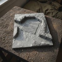 Raised Ground Embankments Cannonry Position Position Diorama WW2 Trench Base Textured Terrain Base Gray Finish