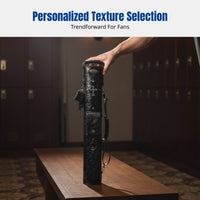 Billiard Cue Case, 7-Hole Large Head Tube, Multi-Compartment Pool Cue Bag, Leather Cross Pattern, Professional Storage