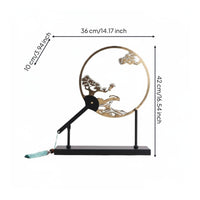 Crane Decor Creative Design Fan Crane Ornament Gift Idea for Entryway, Living Room, Model Home