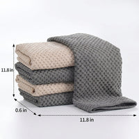 Low-Shedding Microfibre Cloth and Tea Towels, 3 Pack of 30cm x 30cm Cleaning Cloths, Oil-Resistant Microfiber for Kitchen and Glass Surfaces