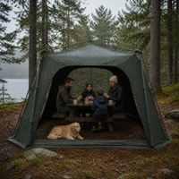 Mosqi Octagonal Portable Folding Camping Gazebo Tent for Family Outdoor Activities, Double-Layer Rainproof