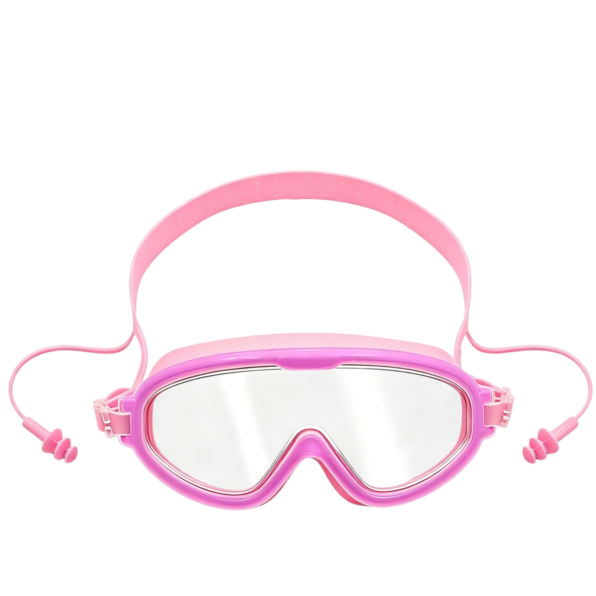 Adjustable Swim Goggles with Earplugs Silicone Swimming Goggles with Earplugs Panoramic Swim Glasses Comfortable for Beach
