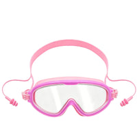 Adjustable Swim Goggles with Earplugs Silicone Swimming Goggles with Earplugs Panoramic Swim Glasses Comfortable for Beach