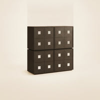 4 Pieces Modular Cabinet Stackable Cabinet with Doors Retro Storage Unit for Living Room, Bedroom