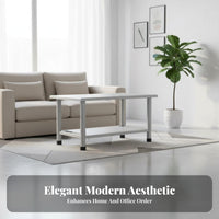 Modern Design dual-level Rectangular Stand Minimalist design Coffee Table Space-Saving Living Room Furnishing Easy to Clean for Office Managers, Homeowners, Families, Small Apartment, Reception Area, Study, Bedroom