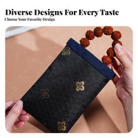 Traditional Design Wenwan Storage Bag Handmade Brocade Jewelry Pouch Padded Interior for Women, Gift Givers, Daily Use, Travel, In a Handbag