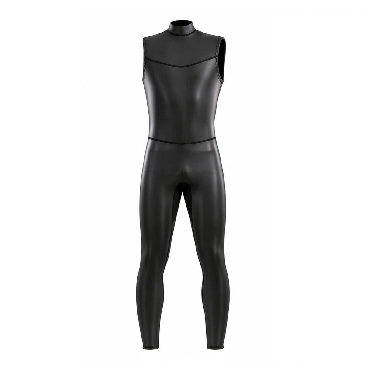 Sleeveless Wetsuit Glossy Front Zip Wetsuit Form Fitting Suit for Diving