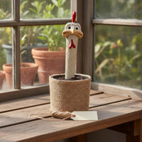 Whimsical Funny Chicken Garden Stake Handmade Look Cartoon Ostrich Yard Art Peeking Creature Garden Ornament for Flower Bed, Patio