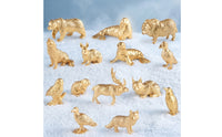 14 Pieces Gold Animal Figurines Shiny Plastic Animal Models Miniature Toy Animals Small for Collectors, Kids, Tabletop Decoration, Desk Display, Classroom