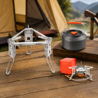 Stainless Steel Tripod Cooktop Stand Collapsible Tripod Stand Compact Portable for Backpacking
