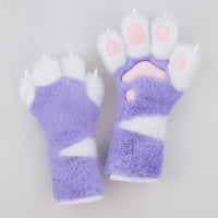 Feline Paw Gloves Soft Shaggy Paw Mitts Gloves Warm for Adults