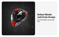 Full Face Helmet DOT Approved Aerodynamic High-Strength Shell Riding Gear for Motorcyclists, Men, Four-Season Use, Traveling