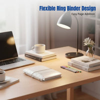 Minimalist PP Transparent A5 Loose-Leaf Notebook, Portable Student Organizer Cover with Card Holder
