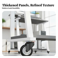 Space-Saving Mobile Computer Desk Modern Minimalist Design Small Study Desk on Wheels Multipurpose Bedside Rolling Table Easy Assembly for Telecommute Workers, Teenagers, Professionals, Bedroom, Dorm Room