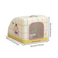 Mesh Door Pet House Pastel Grid Cooling Pet Bed Private Den-Like Space for Indoor