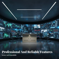 Cold-Rolled Steel Frame Security Console Fireproof Desktop Control Center Workstation Heat Dissipation Design Multi-Monitor Console Desk Easy Assembly for Control Room Operators, Dispatchers, IT Professionals