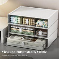Multi-Compartment Drawer Space-Saving Desk Organizer interlocking System for Students