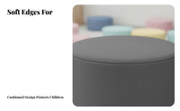 Foliage-Shaped Ottoman Colorful Varieties Playroom Furnishing Water-Resistant Upholstery for Young Children, Parents