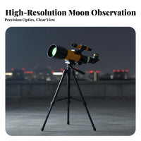 Large Opening 70mm Beginner Tele Erect Image Astronomical Tele with Tripod Ideal Gift Portable Stargazing Easy to Assemble for Beginners, Amateur Astronomers, Moon Watching, Educational Purposes, Backyard, Nature Viewing