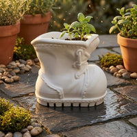 Treaded Sole Lace-up Boot Planter Compact Boot Planter Decorative for Desk