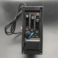 3-Band Acoustic Guitar Pickup Active Guitar Pickup with Preamp Panel-Mount Onboard Equalizer Volume Control for Guitarists, Luthier, Stage, Diy Project