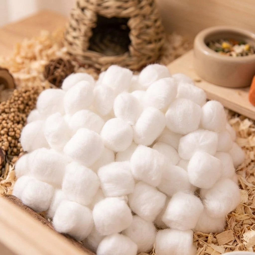 Defatted Cotton Wool Cotton Balls, Pretty Cotton Wool Balls 100s for Hamster Nesting, High Absorbency Winter Warmth for Hedgehog Sugar Glider