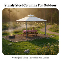 Four-Corner Pavilion Protection Outdoor Gazebo Weather-Resistant Heavy-Duty Event Shelter for Homeowners, Business Owners, Courtyard, Garden, Patio