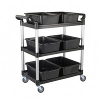 3-Tier Utility Cart Metal Frame Three-Tier Trolley Side Handles