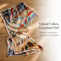 Vintage Style Double-Sided Floral Print Scarf Shawl with Hand-Rolled Edges