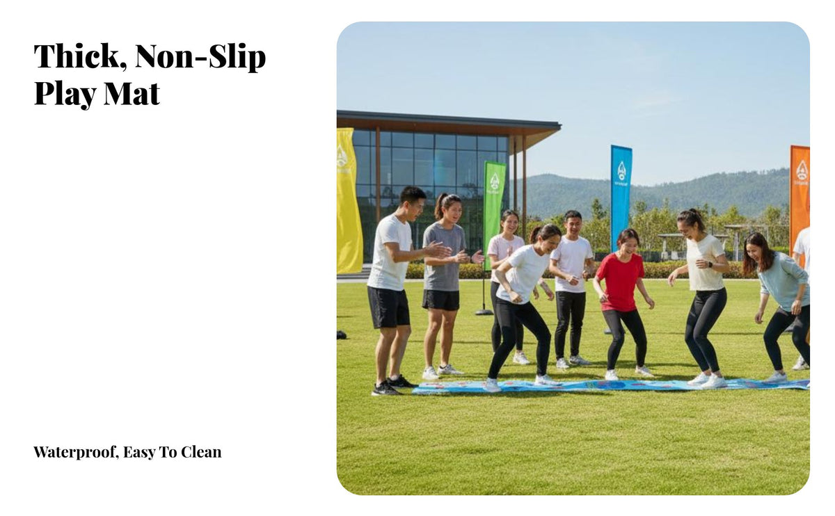 Long-Lasting Hand and Foot Game Mat Easy to Clean Team Race Mat Reusable Body Coordination Game Non-Slip for Children, Adults, Families, Outdoor, School Events, Parties