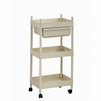 Multi-Tier Rolling Shelf With casters Shelving Unit Space Saving for Dorm Room