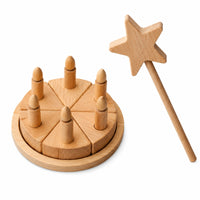 Beech Wood Wooden Birthday Cake Unfinished Birthday Cake Toy Smooth for Playroom