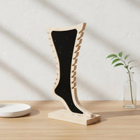 Stylish Design Bamboo Necklace Holder Long-Lasting Vertical Anklet Display Stand Multi-Slot Leg Shaped Jewelry Display for Dressing Table, Craft Fair