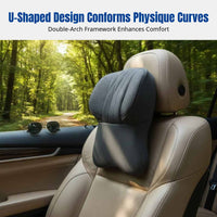 Car Neck Support Pillow, Viscoelastic Foam Headrest, Universal Seat Pad for Luxury Vehicles Mercedes Volkswagen, 5D Ergonomic