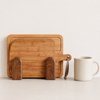 Walnut Pot Lid Rack With Drain Tray, Pan Lid Holder No Drill Lid Holder, Cupboard Lid Storage For Pots & Pans