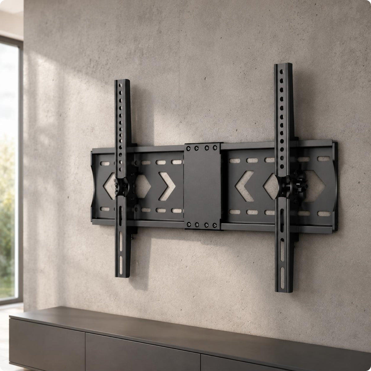 Black Finish Articulating Tv Mount Metal Slim-Line Tv Wall Mount Adjustable Home Hardware Foldable
