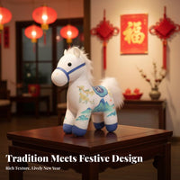 Year of the Horse Symbol Auspicious Gift Chinese Astrological Horse Stuffed Celestial New Year Symbol Doll Good Fortune Symbol