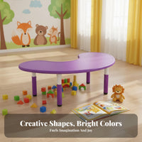 Kindergarten Table and Chair Set Rounded Corners Kids Table and Chair Set Strong Load-Bearing Moon-Shaped Learning Desk for Preschoolers, Classroom