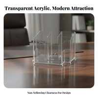 Business Card Box High Clearness Transparent Business Card Holder Space-Saving Transparent Storage Box for Reception Counter, Commerce Show Booth