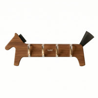 Horse Hook Rack Suction-Cup Wooden Hook Rack with Metal Hooks Rustic for Closet