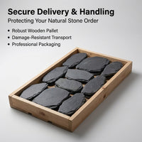 20 Pcs Landscaping Stepping Stones, Dark Gray Stone Garden Pavers, Irregular Slip Resistant Landscape Stones for Courtyard Paving, Walkway