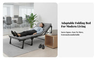 Foldable Design Adjustable Folding Bed adaptable Adjustable Reclining Lounger Quick Setup Single bed No Installation Required for Office Workers, Caregivers, Hospital, journey, Outdoor, Camping