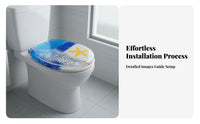 Thickened Design Universal Toilet Seat Easy to Install Resin Toilet Seat Solid Construction Bathroom Fixture Heavy Duty for Homeowners, DIY Enthusiasts, Beach House Owners