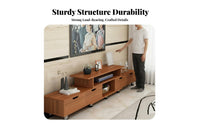Modern TV Console with Drawers Media Cabinet with Storage Retractable Television Stand Wide Media Console Table Dense Board Material Suitable for Living Room Apartment Home Decoration