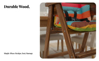 Space Saving Design Foldable Wooden High Chair Easy to Clean Wooden High Chair Removable Tray Solid Wood Toddler Seat Non-Slip Feet for Toddlers, Restaurant Owners, Grandparents, Mealtime, Travel, Home, Kitchen