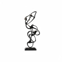 Metal Geometric Sculpture Rustic Minimalism Metal Geometric Table Decor Minimalist 3D Abstract Sculpture for Lobby Area, Entrance, TV Cabinet