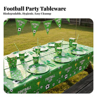 Disposable Football Party Supplies Set Food-Grade Material Football Birthday Party Decorations Easy Cleanup for Children