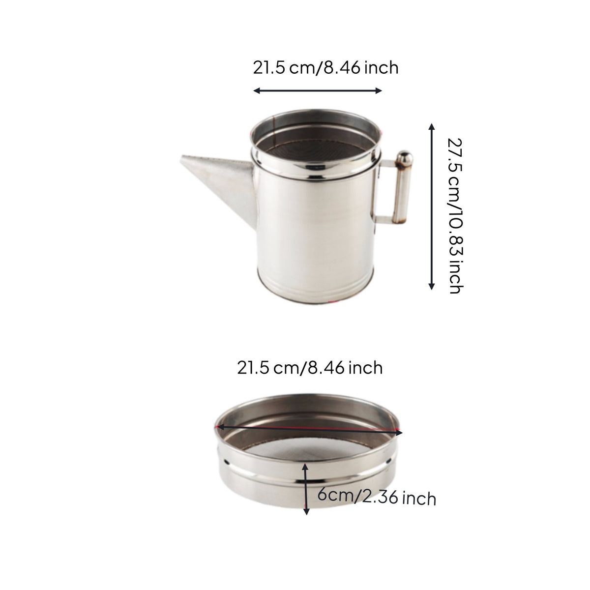 Stainless Steel Slip Bucket Rustproof Ceramics Supply Heavy Duty Strainer Basket for Ceramic Artists