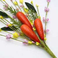 Artificial Carrot Branch Colorful Colors Decorative Carrot Bouquet Realistic Appearance Easter Egg Fruit Stem for Homeowners, Vase Arrangement, Office