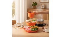 Ribbed Hotpot Organizer Plastic Three-Tier Serving Tray Sturdy Rotating Storage Tray Sturdy for Hosts, Dining Room